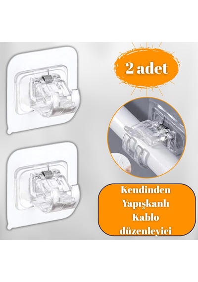 Kabelring 2 Adet, Yaylı, Perde Çubuğu, Boru Askısı Ve Kablo Düzenleyici, Kendinden Yapışkanlı Plasti Diğer