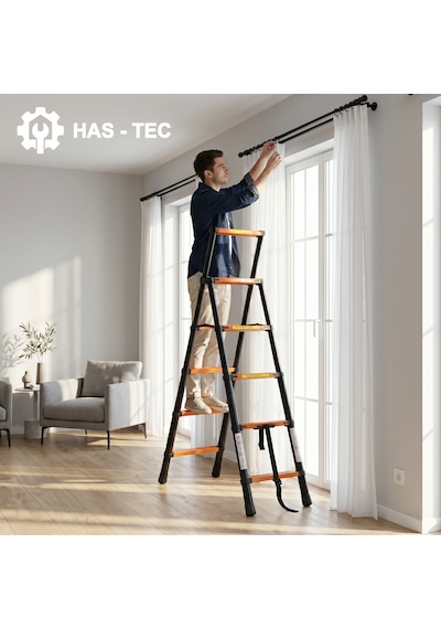 Teleskopik Merdiven 1,7+1,4 Metre 5+6 Basamaklı A Tipi Uzayan