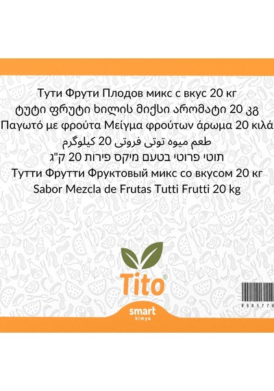 Toz Tutti Frutti Meyve Karışımı Aroması 20 Kg