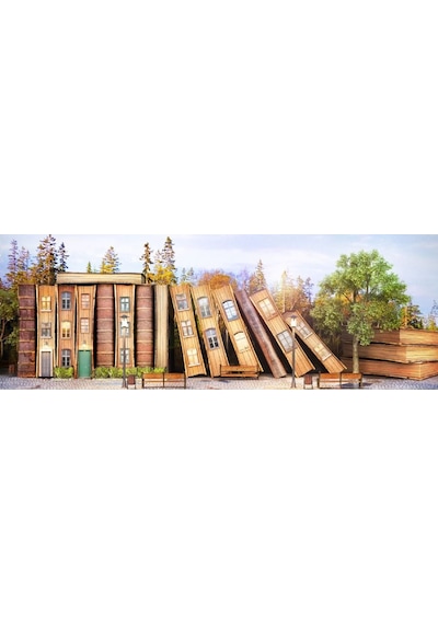 Nova Puzzle 1000 Parça Ağaç Hayattır/Kitap Sokağı Panoramik Puzzle