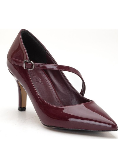 Dilimler Ayakkabı Büyük Beden Kadın Stiletto İnce Topuklu Ayakkabı Bordo Rugan Baretli-4294 Bordo Dilimler Ayakkabı Büyük Beden Kadın Stiletto İnce Topuklu Ayakkabı Bordo Rugan Baretli-4294 Bordo
