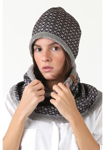 Hamur Gri Kadın Bere Ve Boyunluk 2li Set Takım Unisex Bb-098 Çok Renkli