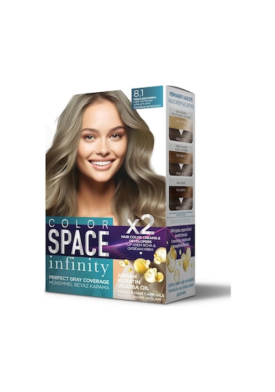 Space Infınıty Set Saç Boyası 8.1 Küllü Açık Kumral