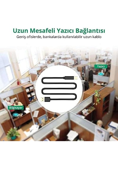 Usb To Usb-b Tarayıcı Yazıcı Kablosu 10 Metre