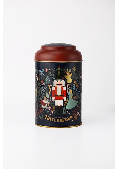 Tales Nutcracker Desenli Yuvarlak Metal Kutu, 10.5 X 15 Cm, 1.1 Lt