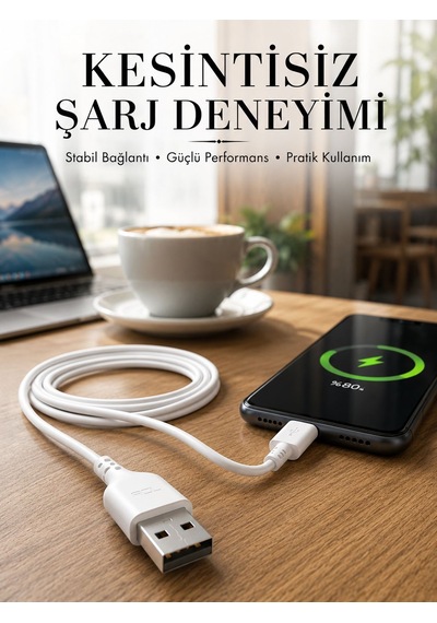 2 Metre Type-c Şarj Kablosu Güvenli Ve Stabil Şarj Desteği 3855796
