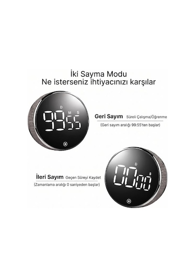 Maıdelı Dijital Mutfak Zamanlayıcı Büyük Led Ekranlı Manyetik Geri Sayım Ve Kronometre
