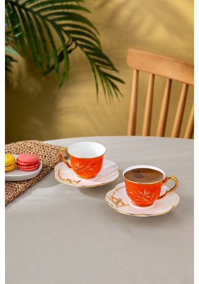 Berin 2'li Kahve Fincan Takımı Turuncu 90 ml