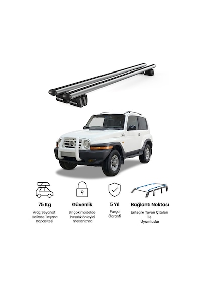 Pençe Ssangyong Koranto 3d 1997-2005 Uyumlu Gri Ara Atkı Port Bagaj Tavan Barı