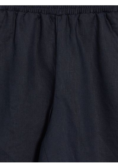 Lcw Comfort Lacivert Beli Lastikli %100 Keten Kadın Şort