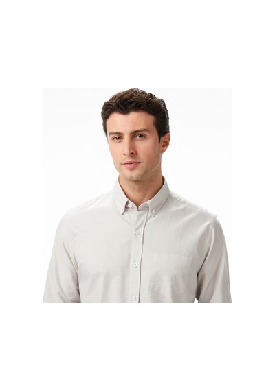 Nautica Erkek Gri Classic Fit Gömlek Düz W57435t Gri