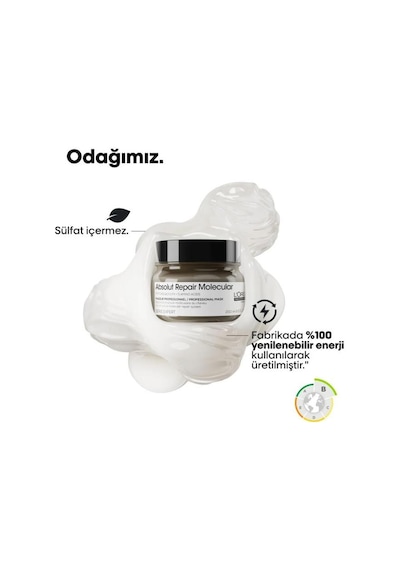 L'Oréal Professionnel Absolut Repair Molecular Tüm Yıpranmış Saçlar İçin Yoğun Onarıcı Maske 250 ML