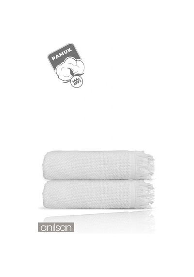 2'li Beyaz Jelena Banyo Havlusu- 70x140 Cm, 490 Gr, %100pamuk, Spa Ve Otel Havlusu, Günlük Kullanıma Uy Beyaz