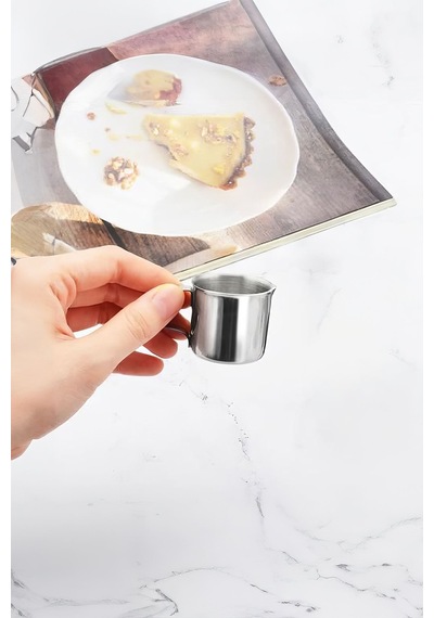 2 Adet Çelik 50 Ml Mini Kahve Süt Sos Krema Sürahisi Potu Sütlük Mt188-2