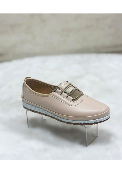 Meluxury Shoes Tam Ortopedik Siyah Anne Ayakkabısı Sportif Babet Model Kadın Ayakkabı Model:mg361 Krem