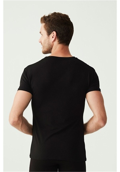 U.S. Polo Assn. U.s Polo Assn. 80194 Erkek 2 Li Kısa Kol V Yaka Atlet-siyah Siyah