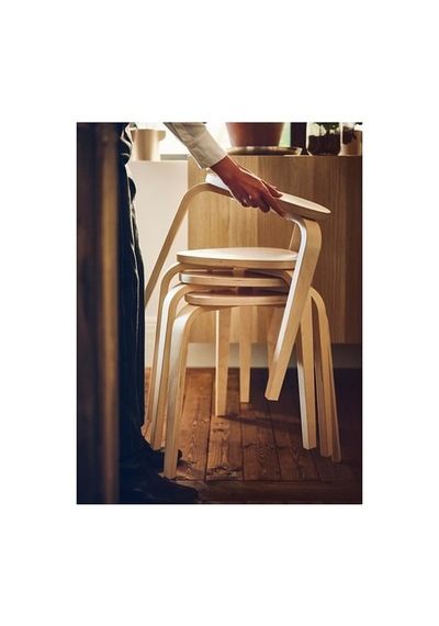 Ikea Kyrre Ahşap Tabure, Huş Çok Renkli