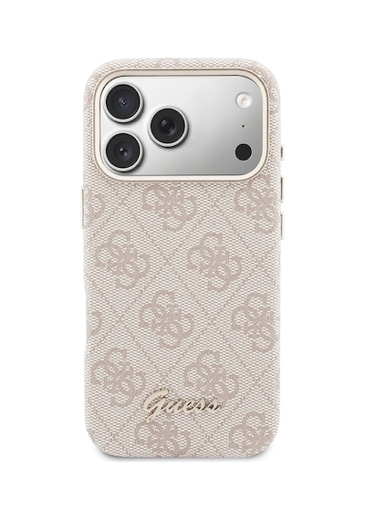 Apple Uyumlu iPhone 17 Pro Max Kılıf Guess Lisanslı M-safe Özellikli Script Yazı Logolu 4g Desenli Kapak Pembe