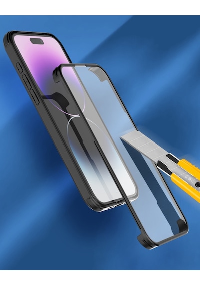 Kilifone - Apple Uyumlu iPhone 11 Pro Max - Kılıf Kendinden Ekran Koruyuculu 360 Ön Arka Ful Koruma Kapak - Siyah Siyah
