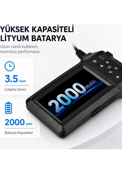 20 Metre Ekranlı 2 Kameralı Endoskop Yılan Kamera