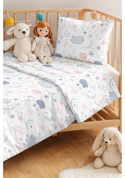 Evimde Bambaşka Bulut Yıldız Çocuk Odası Tek Kişilik Pike Takımı-pembe Gri Gökyüzü 160x220 CM Kapitone Yatak Örtüsü Evimde Bambaşka Bulut Yıldız Çocuk Odası Tek Kişilik Pike Takımı-pembe Gri Gökyüzü 160x220 CM Kapitone Yatak Örtüsü