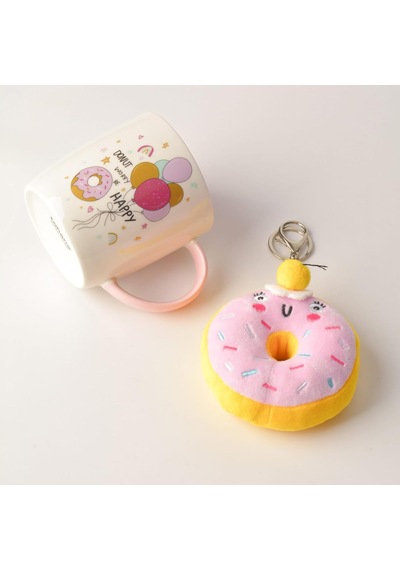 Donut Peluş Anahtarlıklı Porselen Kupa - Sürpriz 4 Farklı Modelden Biri - Hediyelik Sevimli Kupa Bardak Ve Yumuşak Anahtarlık Seti Asorti/karışık 1 Adet Beyaz - Çok Renkli Donut Peluş Anahtarlıklı Porselen Kupa - Sürpriz 4 Farklı Modelden Biri - Hediyelik Sevimli Kupa Bardak Ve Yumuşak Anahtarlık Seti Asorti/karışık 1 Adet Beyaz - Çok Renkli