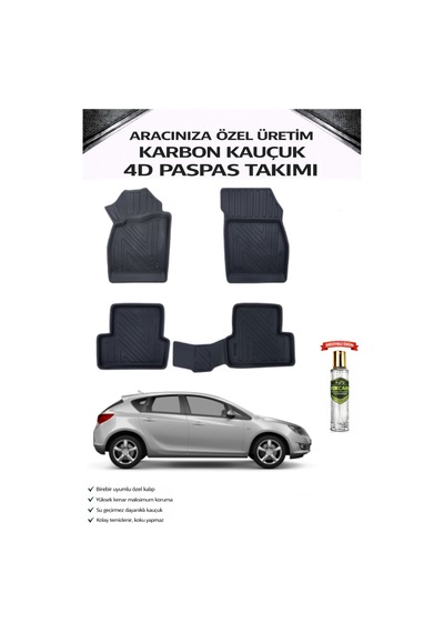Opel Astra J Hatchback 2016 Model Aracınıza Özel Karbon Kauçuk Paspas Takımı