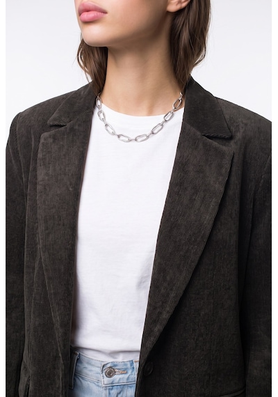 Mixray 4969 Kadın Kadife Dokulu Tek Düğmeli Blazer Ceket Kahve