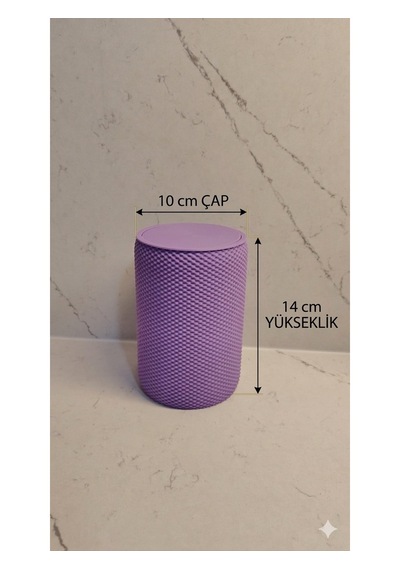 Nesli Dekor Mini Masaüstü Çöp Kovası - Mor