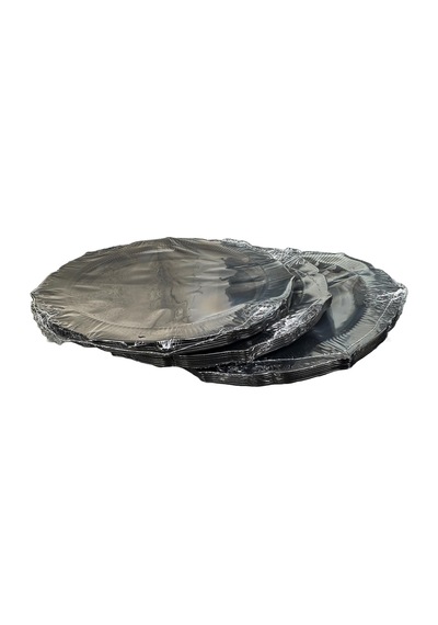 Kullan At Parti Davet Sunum Servis Plastik Sert Mika Tabak - 26 Cm. - Siyah - 6 Adetlik 3 Paket Siyah