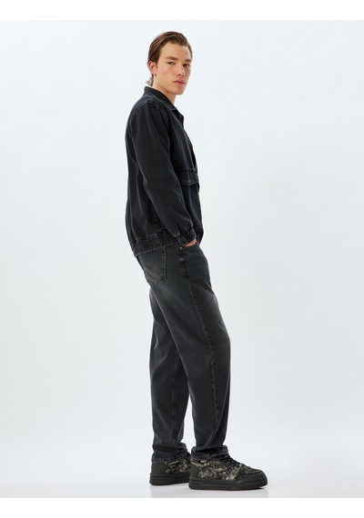 Koton Düz Paça Straight Fit Kot Pantolon Standart Bel - Mark Jean Siyah 5wam40066ıd Siyah