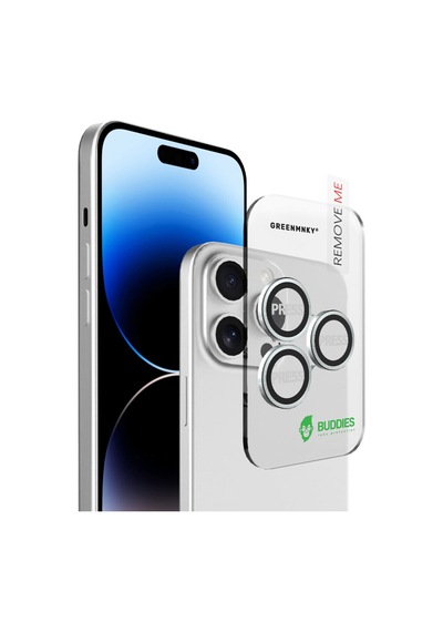 Buddıes Apple Uyumlu iPhone 14 Pro / 14 Pro Max Kamera Lens Koruyucu Sılver Gümüş