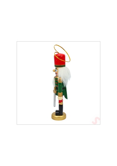 Kurşun Asker, Ahşap Fındıkkıran 13cm - Kılıçlı Yeşil