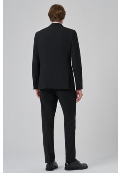 Morven Erkek Siyah Slim Fit Mono Yaka Yelekli Takım Elbise 26mc001026001 Siyah