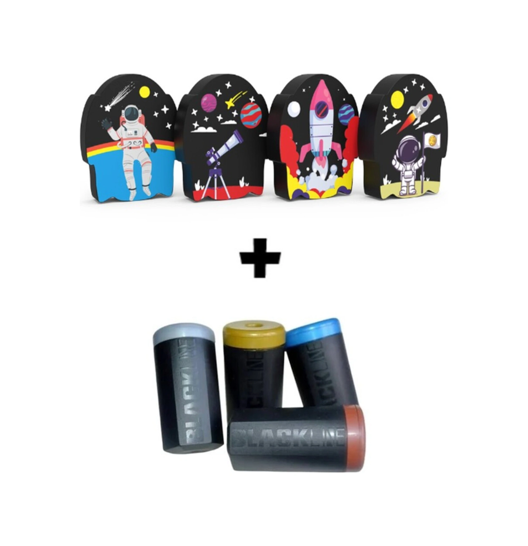 Art.55 Galaxy 4 Adet Silgi Ve Blackline 2 Adet Kalemtraş Seti