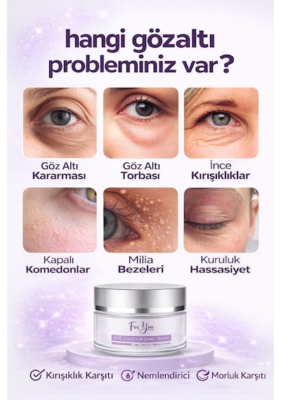 Göz Altı Torba, Morluk & Koyu Halka Karşıtı Yoğun Nemlendirici Göz Çevresi Besleyici Bakım Kremi