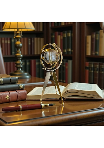 Vintage Armillary Küre Çalışma Odası Ve Kütüphane Dekoru