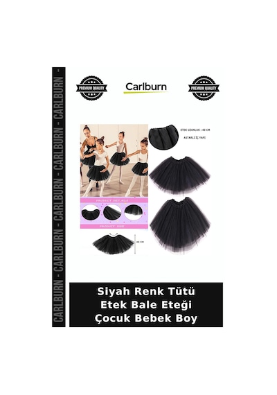 Siyah Renk Tütü Etek Bale Eteği Çocuk Bebek Boy Dans Giysisi Gösteri Ürünü Eğlence Kıyafeti