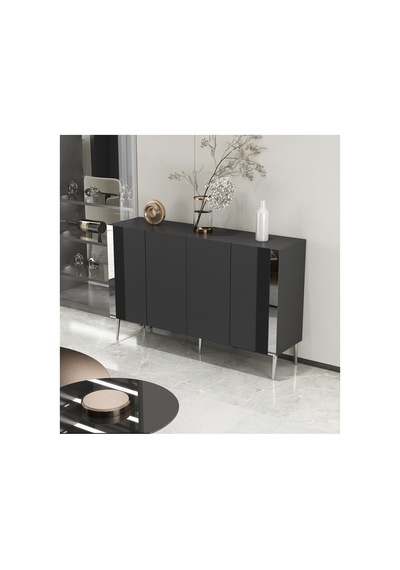 Dream 120 Cm Konsol Tv Sehpası Çok Amaçlı Dolap Antrasit-gümüş Antrasit-gümüş