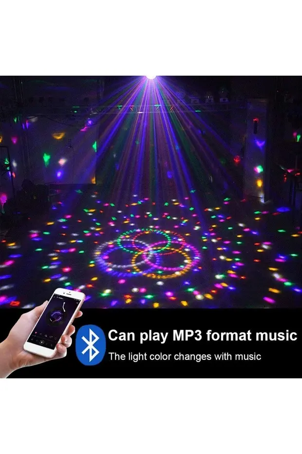 Kablosuz Disko Topu Parti Işıkları Bluetooth Hoparlör Tf Kart Mp3 Çalar Ses Aktif Led Dj Lamba Rengarenk Disco Topu Karışık-çok Renkli