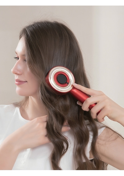 7go 7gmg8 Led Işıklı Saç Derisi Masaj Aleti & Yağ Uygulamalı Şarjlı Head Massage Gun Kırmızı