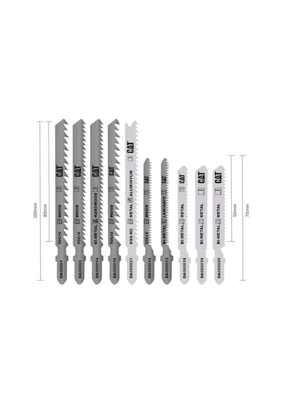 Cat Da06903 10 Parça Profesyonel Metal/ahşap Hassas/kaba Kesim Dekupaj Testere Ucu Fr Da06903
