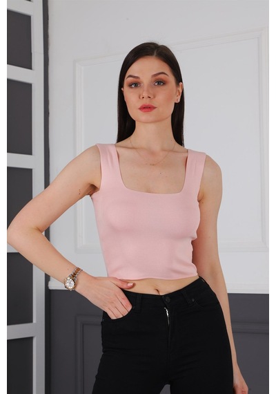 Z2001 Dewberry Bayan Krop Bluz-pembe Pembe