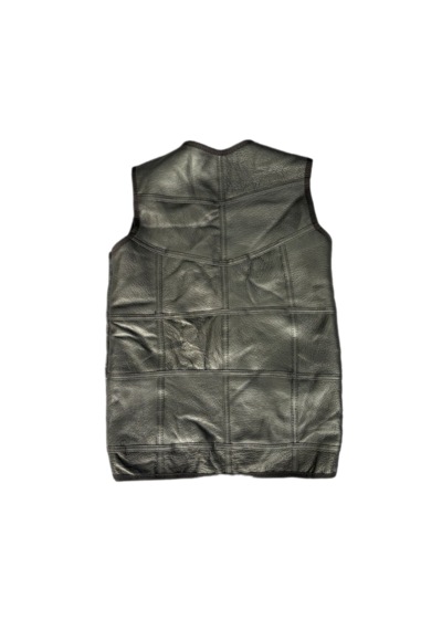 Ln Leather Özel Üretim Patchwork Kürk-süet Gerçek Deri Çocuk Yelek 5-6 Yaş Siyah