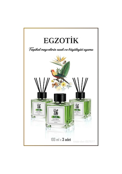 3'lü Egzotik Çubuklu Oda Kokusu 100 Ml Fresh