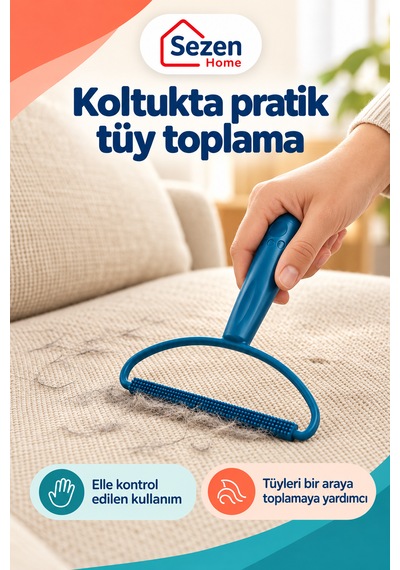 Plastik Tiftik Ve Tüy Toplayıcı Saplı Koltuk Halı Temizleme Aparatı 1 Adet