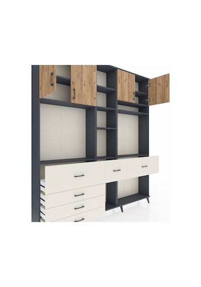 Arges Dolap 11 Raflı 6 Çekmeceli 4 Kapaklı 220x30x243 Antrasit-çam/aytaşı Atlas Çam/aytası Arges Dolap 11 Raflı 6 Çekmeceli 4 Kapaklı 220x30x243 Antrasit-çam/aytaşı Atlas Çam/aytası