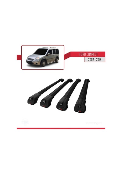 Ford Connect 2002-2013 Arası İle Uyumlu Ace-1 Ara Atkı Tavan Barı Siyah 4 Adet Bar