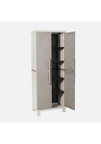 Evinizin Atölyesi 2 Kapılı Plastik Dolap, Mutfak Dolabı, 65x37x17 Krem
