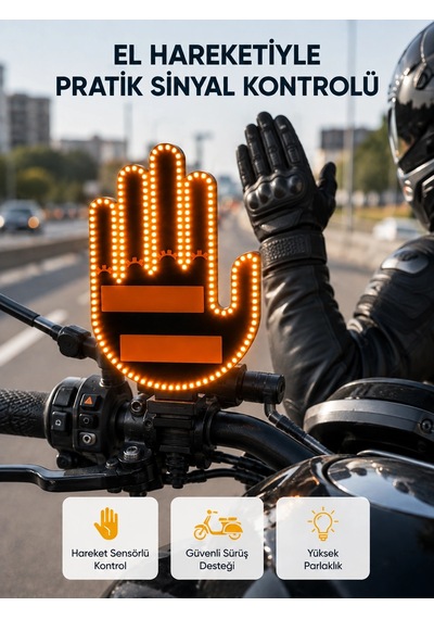 176 Led Amber Renkli El Hareketiyle Kontrol Edilen Motosiklet Dönüş Sinyali Açık Mavi